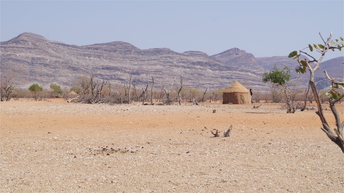 A himba hut in kaokoland, Namibia. 