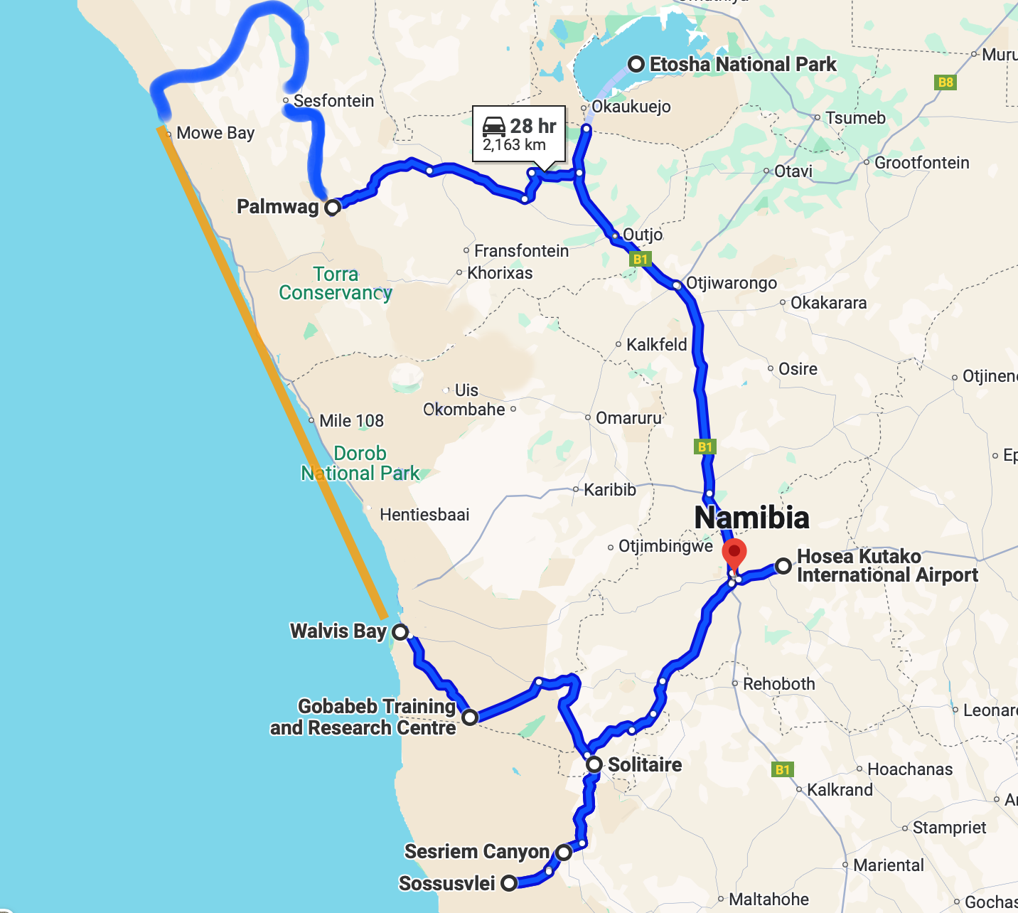 Secrets of the desert tour map